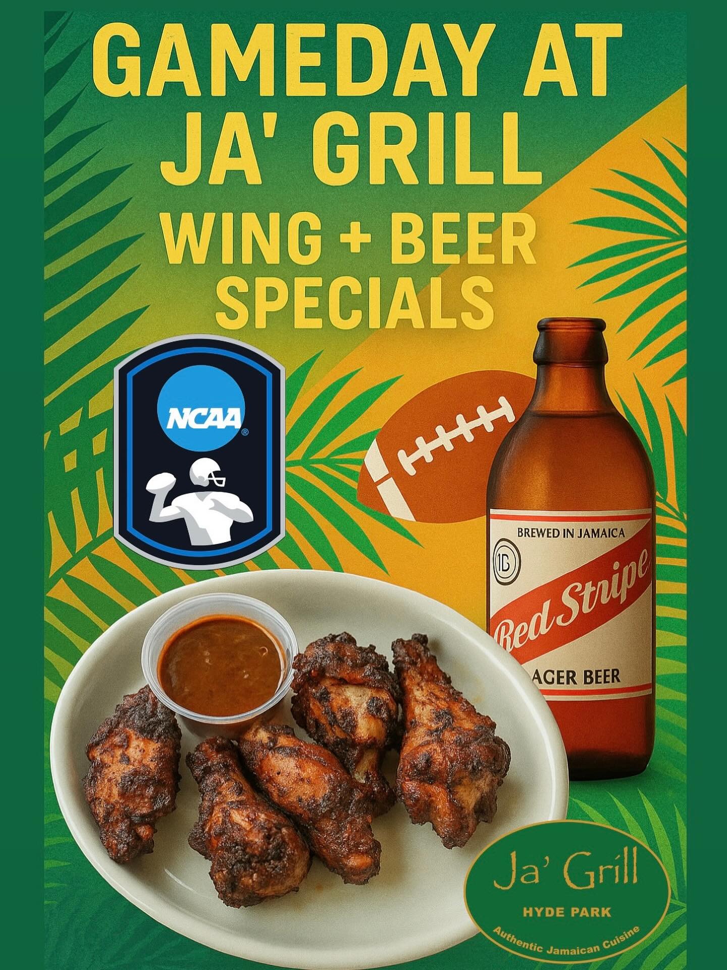 Ja'Grill College football game day food wing specials
